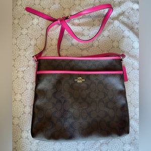 Authentic COACH Signature Zip File Crossbody